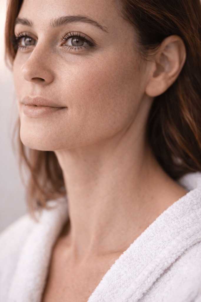 Relâchement cutané modéré avec légère perte de fermeté du visage