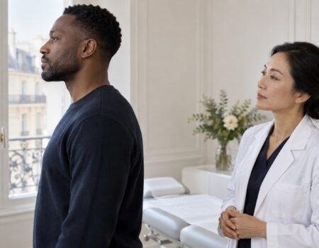 Évaluation médicale du profil nasal avant une rhinoplastie médicale à Paris